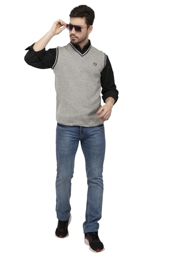 Image of Kvetoo V Neck Sleeveless Winter Wool Sweater for Men