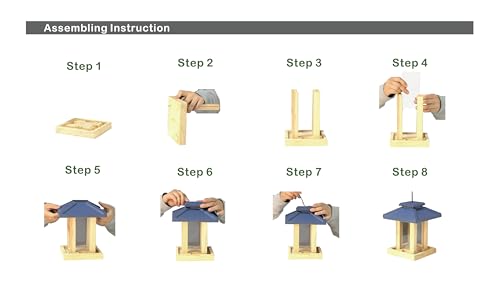 Deluxe Pavillion Feeder, Solid Western Red Cedar Birdfeeder Hanging for Outdoors, 2 Lbs Capacity, Cleanable Base Tray, Large Gazebo Style Long Life Lasting Rust Proof Copper Roof. - Image 6