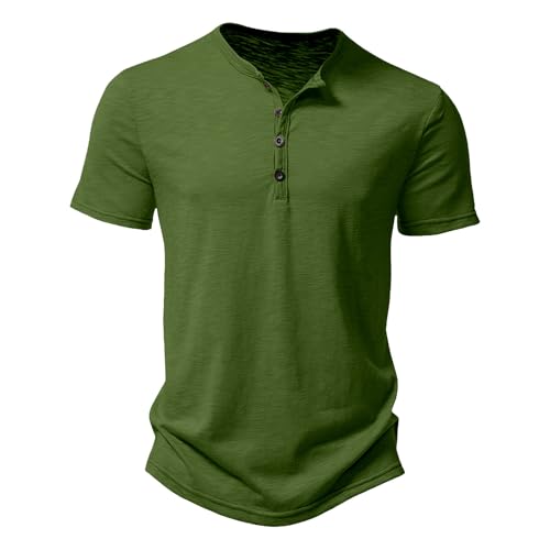 T-Shirt Homem, Camisetas Casuales para Hombre Camiseta BáSica De Color Puro CóModa Camiseta De Verano De Manga Corta con Detalle De Botones Ropa De Uso Diario Mezcla Transpirable