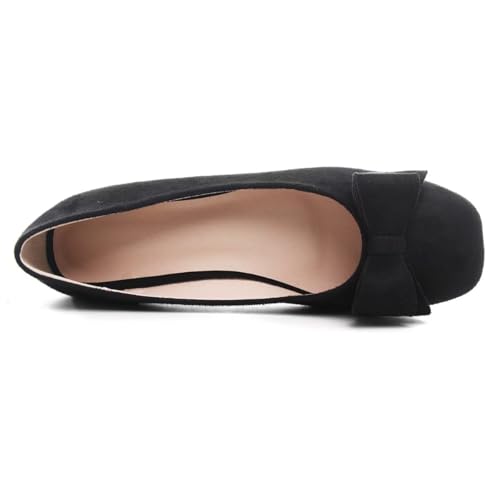 Hee grand Bowknot Flats for Women Dressy Square Toe Comfortable Slip On Ballet Shoes 6