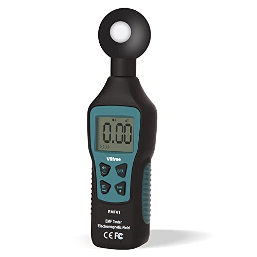 EMF Meter 5HZ3.5G, Vlifree EMF Detector with 3 Chips for 360