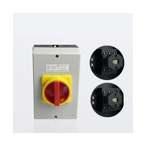 Rotary Electrical Isolator Switch 25A-63A 3P/4P Disconnector DIN Switches Silver Contact ON Off Cam Selector Box(125x100x80 Box,4 POLES-32A)