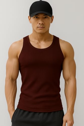 Image of Rockwell Men's Premium Cotton Vest - Sleeveless Gym Undershirt | Breathable, Stretchable & Skin-Friendly Innerwear for Everyday Comfort | 302