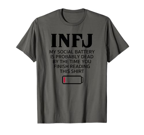 Divertido INFJ Social Battery Introvertido Personalidad Intuitiva Camiseta