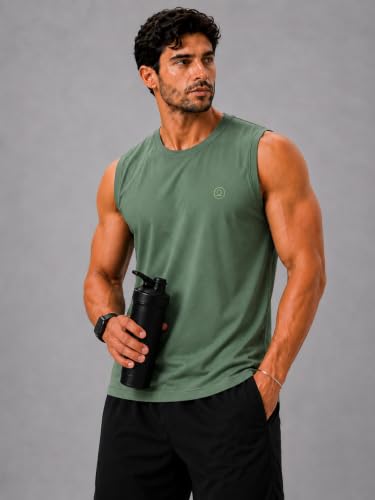 Image of CHKOKKO Sleeveless T Shirts Gym Vest for Men Workout Premium Cotton Blend