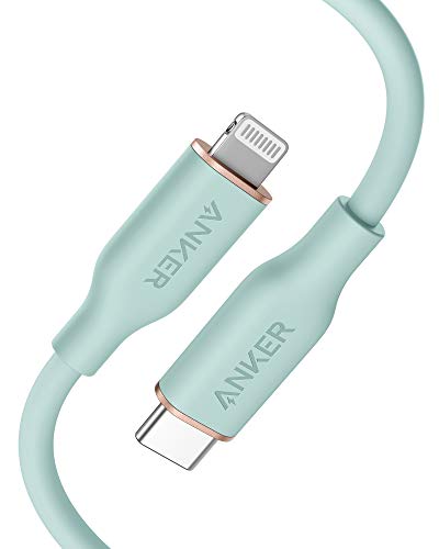 Image of Anker USB-C to Lightning Cable, 641 Cable (Mint Green, 3ft), MFi Certified, Powerline III Flow Silicone Fast Charging Cable for iPhone 13 13 Pro 12 11 X XS XR 8 Plus (Charger Not Included)
