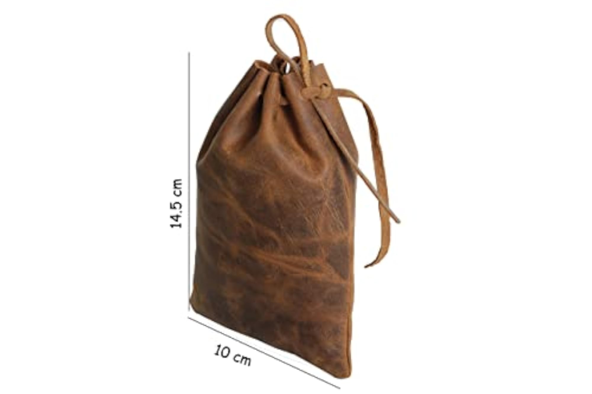 Leather Drawstring Pouch for Coins & Accessories