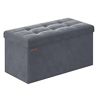 SONGMICS Mazie Collection - Storage Ottoman Bench, Foldable Foot Rest