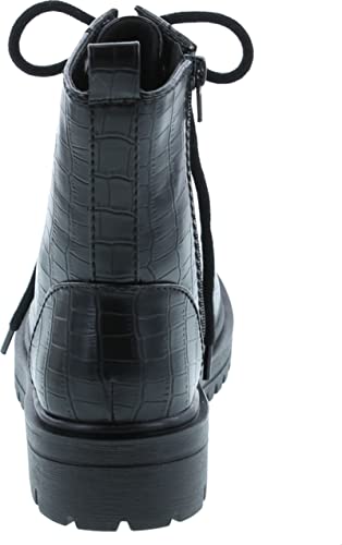 Image of Soda FIRM - Lug Sole Combat Ankle Bootie Lace up w /Side Zipper