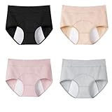 hejigood 4 mutandine da donna a vita alta per taglie forti mutandine mestruali a prova di perdite l-xxxxl, multicolore, xl