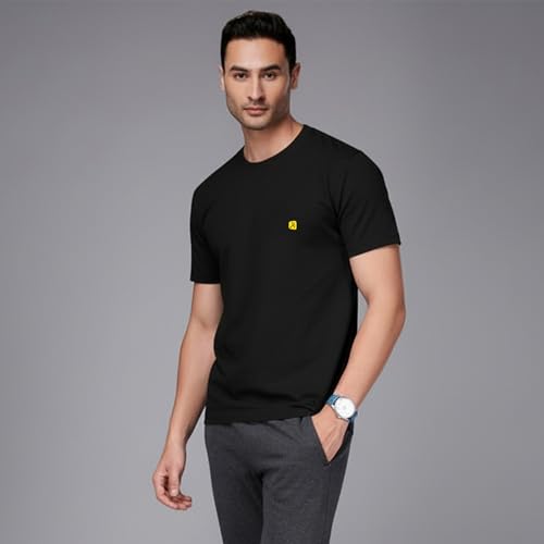 Image of AMUL COMFY Men's Cotton Plain Round Neck Half Sleeve Casual T-Shirts