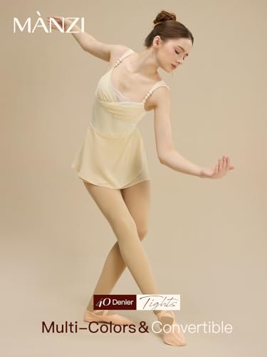 Image of MANZI 3 Pairs Convertible Dance Tights for Women Transition Ballet Stockings