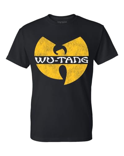 Wu-Tang Clan Adult Distressed Logo Tee (US Alpha X-Large Regular Regular Black)