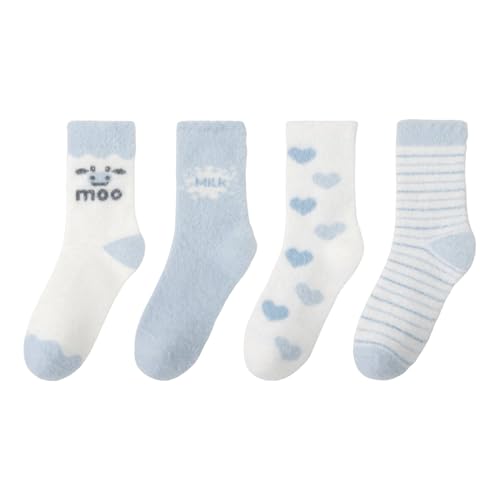 Image of Women Fuzzy socks Winter Fluffy Warm 4-Pairs Cozy Comfy Home Sleeping Socks