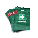 FLEXEO Meldeblock | DSGVO konforme Alternative zum Verbandbuch | 50 Blatt | DIN A5 | Gem. DGUV 204-020 | Stand 2021 | Verbandsbuch Betrieb 2021 | Verbandbuch für Betriebe 2021 | 10 Stück