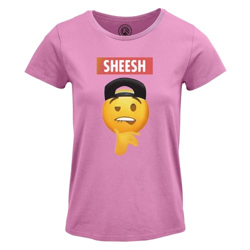 T-shirt femme col rond Sheesh en coton respirant et art vintage
