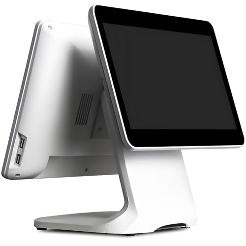 GEJLELDS Sistemas TPV con PC y Pantalla táctil de 15,6 Pulgadas para pequeñas Empresas. Caja registradora Inteligente Todo en uno con Pantalla táctil, Ideal para restaurantes y comercios DualScreen