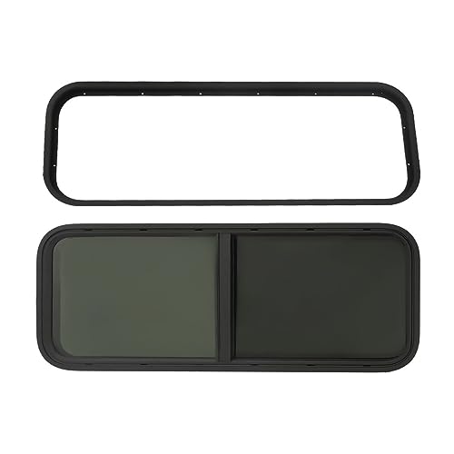 Caravan Side Window, Caravan Window Horizontal Sliding Side Window with Window Insect Protection, Caravan Window Aluminum Caravan Window 90*30cm For Caravan Trailer Black