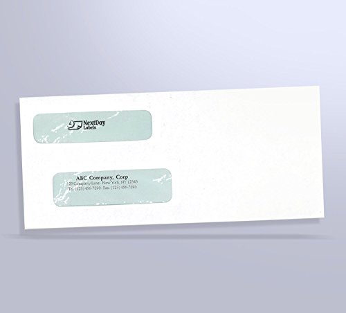 100 Double Window Security Check Envelopes - Compatible with QuickBooks and Other Checks