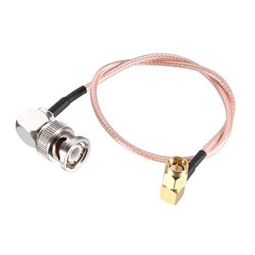 Cable coaxial uxcell RG316 0.3 m SMA y BNC macho ángulo miniatura 1