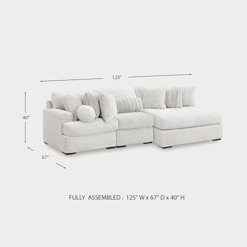 Image of Signature Design by Ashley Cuddlesome 3-Piece Modular Sectional Sofa, White