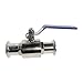 DOLUNTO Needle Valve 1pc Full Port Ball Valve Clamp Type Ferrule Stainless Steel SS SUS 304 (Specification : 38MM)