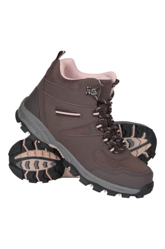 Mountain Warehouse Mcleod Womens Wide Fit Walking Boots - Breathable & Durable Shoes Padded & Lightweight Footwear - Spring Summer Trekking & Travelling Dark Brown Adult Shoe Size 7