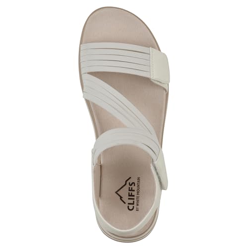 CLIFFS BY WHITE MOUNTAIN Women's Hapford Strappy Sandal, White/Nubuck, 7.5 M by CLIFFS BY WHITE MOUNTAIN - Used condition - Image 6