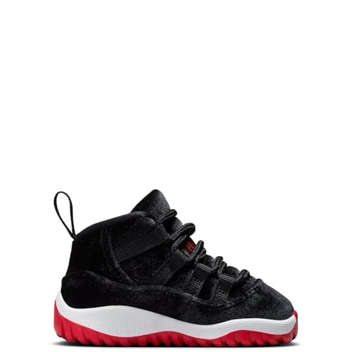 Air Jordan 11 Bred Velvet Infant Toddler Lifestyle Shoes (Black/Gym Red/White)2