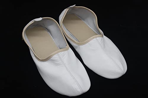 Women's Indoor Leather Slippers White and Beige Traditional Babouche House Shoes Moccasin Tawaf Shoes4