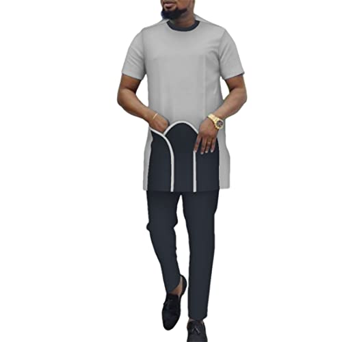 Tenue africaine 2 pièces t-shirt pantalon décontracté Cs3119 XL