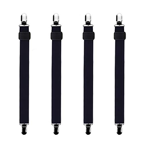 Bedecor -4Pcs (30cm à 120cm) Tendeur Drap Housse Lit Drap Réglable,Tendeurs de Maintien,Convient à Tous Lits et Matelas,Noir