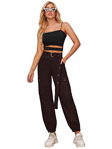 Floerns Women's Spaghetti Strap Sleeveless Cut Out Rave Tube Crop Cami Neon Top Black M #TOP4