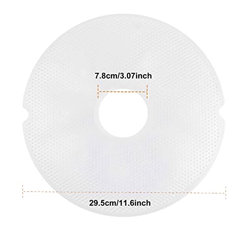 6 peças de folhas de desidratador redondas premium de 29,5 cm, reutilizáveis, antiaderentes, máquina