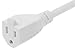 SF Cable 2ft 16/3 AWG Ultra Low Profile NEMA 5-15P Right Angle to NEMA 5-15R Power Cord, White