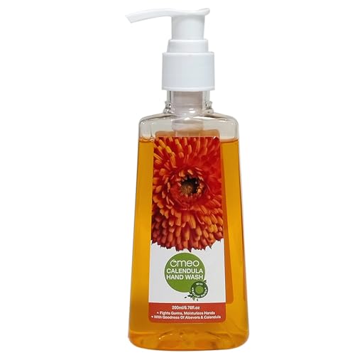 Image of Omeo Calendula Handwash Liquid Refill Pack Pouch 200ml Pack of 2 for Germs Free, Soft & Moisturized Hand with Aloe Vera & Calendula | Tough on Germs & Dirt | Hand Wash Safe for All Types Skin, Daily Use