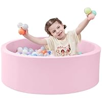 SHJADE Ball Pit for Toddlers, 35.4\"x 11.8\" Foam Ball Pits, Indoor Soft Round Baby Playpen for Children, Ideal Gift for Toddlers, Pink, (Balls not Included)