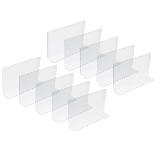 LOLIPPYY 10個 商品類用透明製棚仕切り板 字型プラスチックディバイダー 耐久性と美観を両立 スーパー 店舗用効率的整理ツール