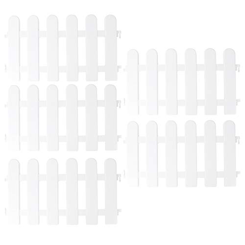 DOITOOL 5 peças de madeira para jardim com cerca para gramado, pátio, bordas de cerca, painéis de bo