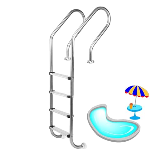 Escalera para piscina de acero inoxidable con 3 peldaños miniatura 1