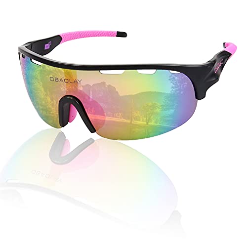 OBAOLAY Polarized Cycling Glasses,Fishing Baseball Sunglasses,Outdoor Cycling Glasses,Uv400 Sunglasses Bright Light Windproof Eye Protection Glasses For Men Women Cycling Running Driving Sports