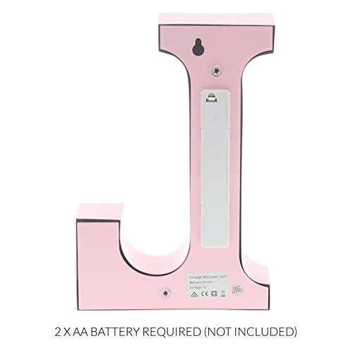 Barnyard Designs Metal Marquee Letter L Light Up Wall Initial Nursery Letter, Home And Event Decoration 9” (Baby Pink) #TOP5