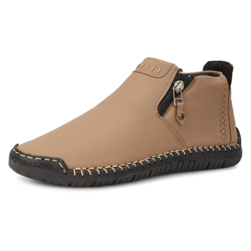 Image of Kraasa Men's Stylish Trendy Sneakers | High Tops Synthetic Side Zipper Casual Shoes | Ultra Soft Cushioned Insole | Airmix Sole Footwear