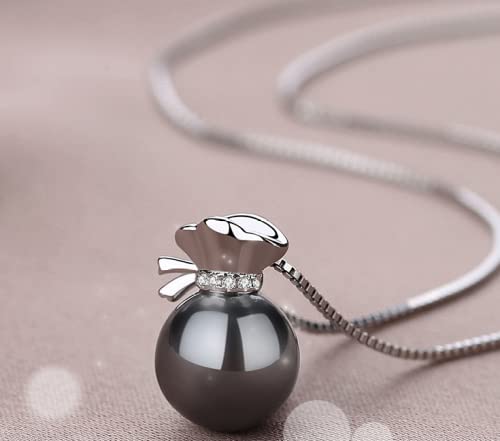Collier perle en argent TABOJS, pendentif sachet raffiné pour un style féminin unique - 2