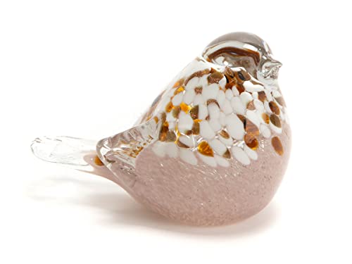 Amadeus oiseau moucheté rose sulfure 12cm : le cadeau déco idéal