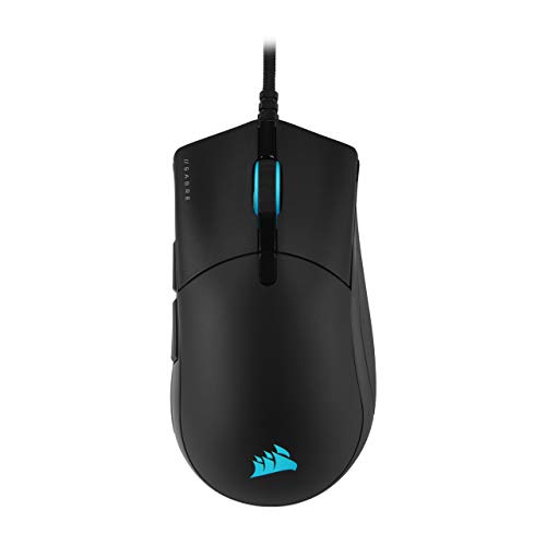 CORSAIR SABRE RGB PRO CHAMPION SERIES FPS/MOBA Gaming Mouse – Ergonomic Shape for Esports and Competitive Play – Ultra-Lightweight 74g – Flexible Paracord Cable,Black