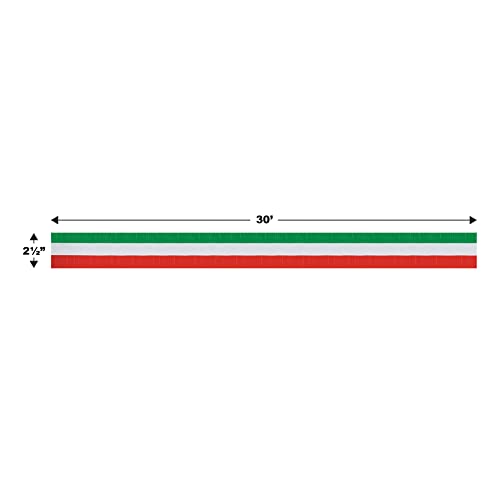 Fr Red, White & Green Crepe Streamer Party Accessory (1 Count) #TOP1