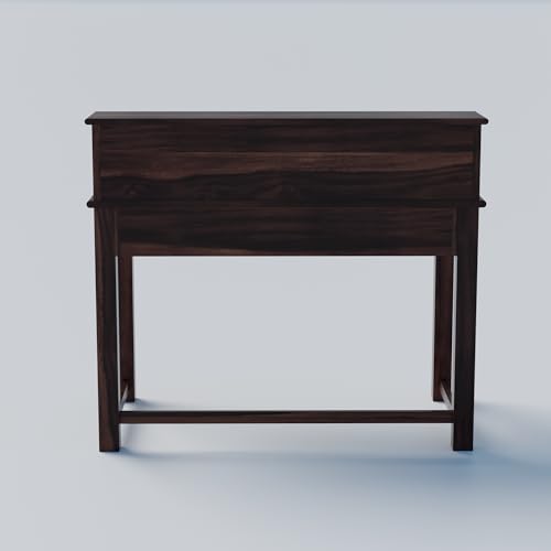 Image of Jangid Handicraft Solid Sheesham Wood Study Table for Adults | Computer Table for Home | Wooden Writing Desk Work from Home Table | Rosewood | Basic Assembly | Walnut Finish