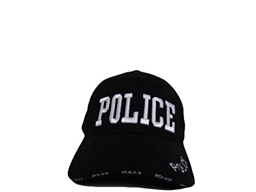 K's Novelties Gorra de Béisbol Policía Blanco y Negro miniatura 4