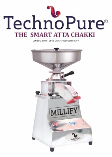 Image of MILLIFY by TechnoPure 500W Multi Grain Mill - Mini Atta Chakki for Home | Stone-Based Domestic Flour Mill | Gharghanti | Heavy Duty Motor | 5-10 Kg /Hour Capacity